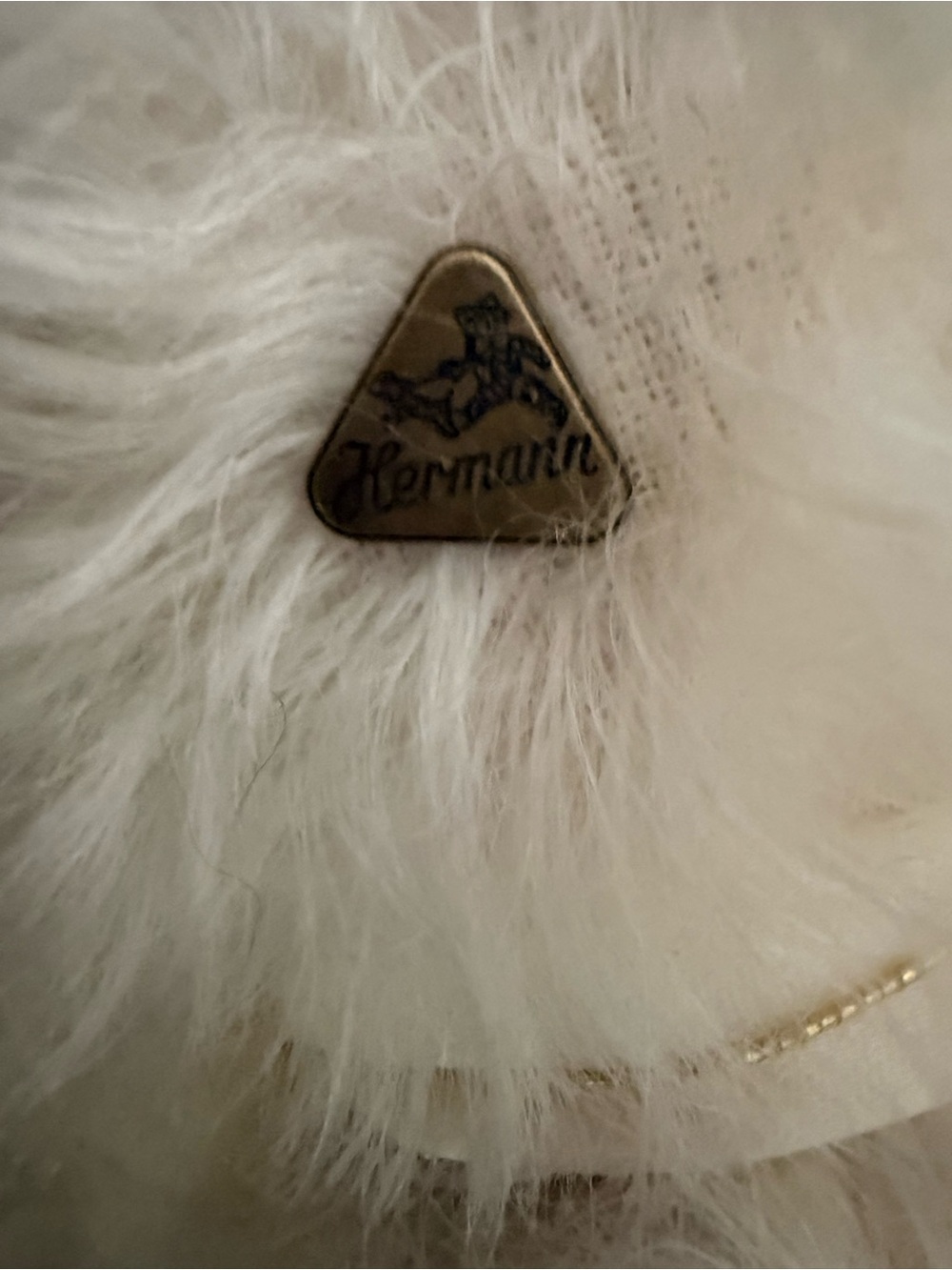 BEAUTIFUL!! Hermann White German Mohair Edelweiss Musical Bear! - Picture 9 of 9